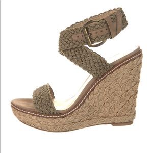 Stuart Weitzman Jute Braided Accent Wedges